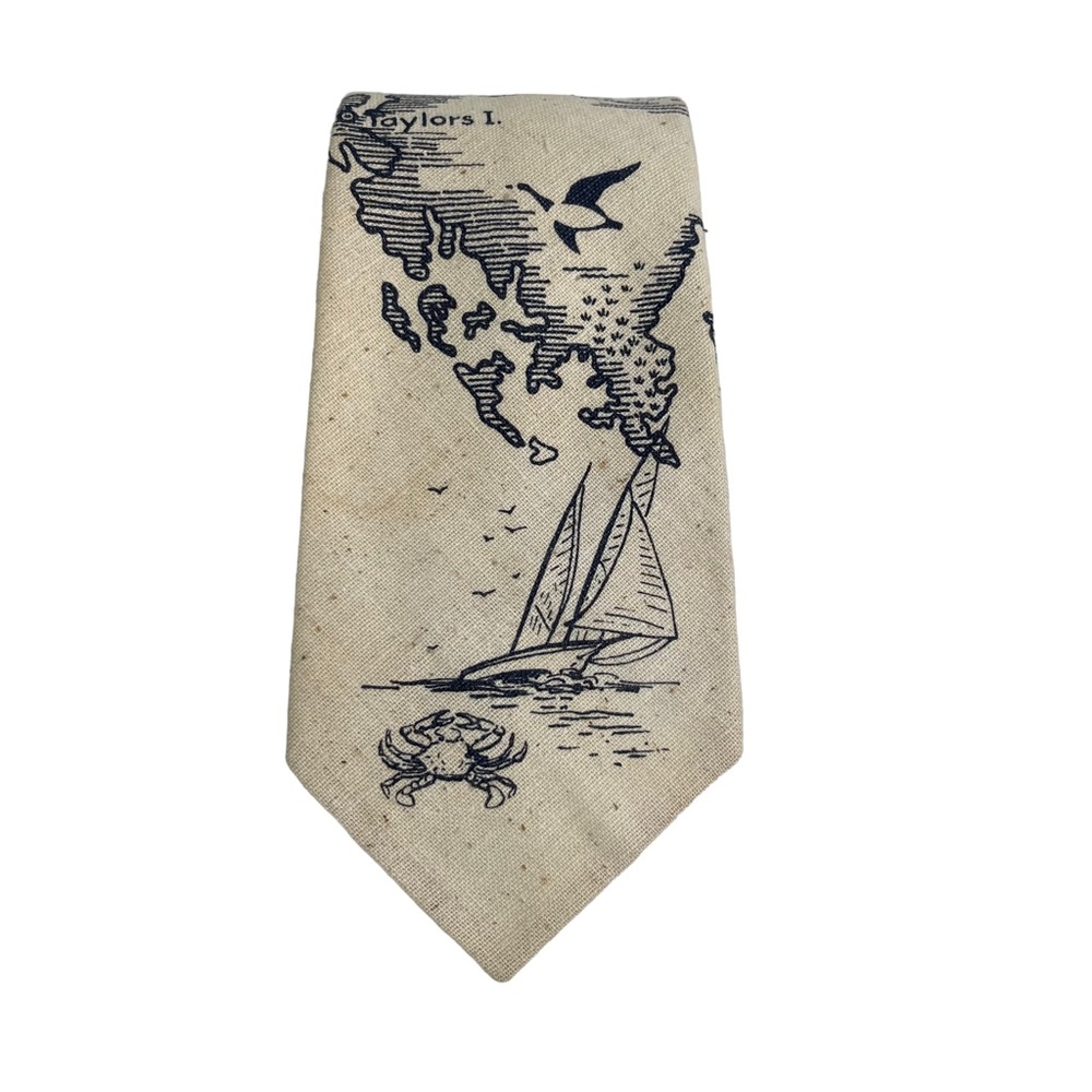 Vintage Arline Stephenson original Hand Screened  Easton Map Men’s Neck Tie